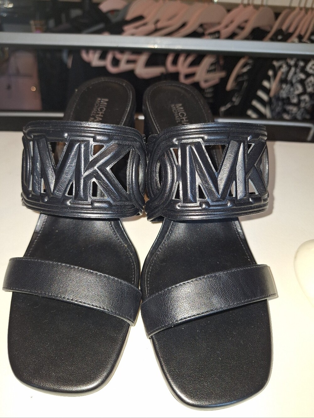 MICHAEL Michael Kors Black Logo Slide Sandals